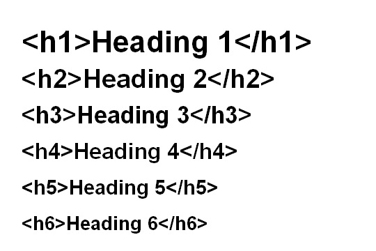 Варианты заголовков h1-h6