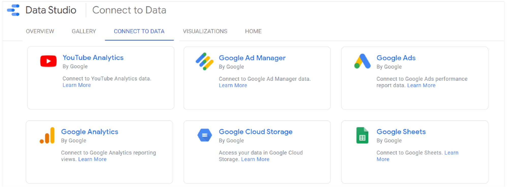 Сервисы, интегрированные с Google Data Studio