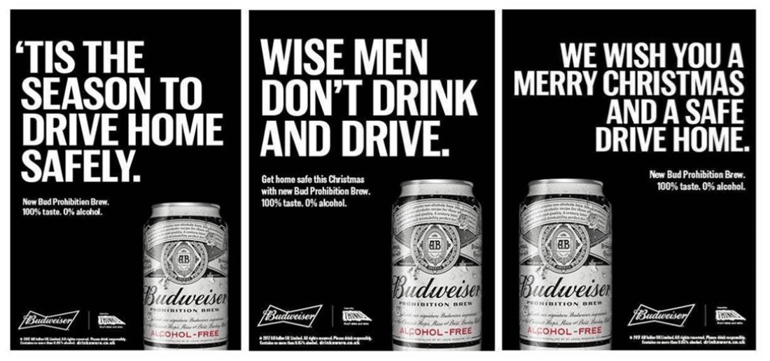 Budweiser, праздничная реклама безалкогольного пива