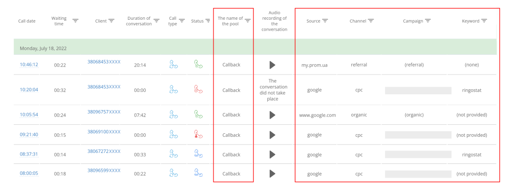 Callback Widget