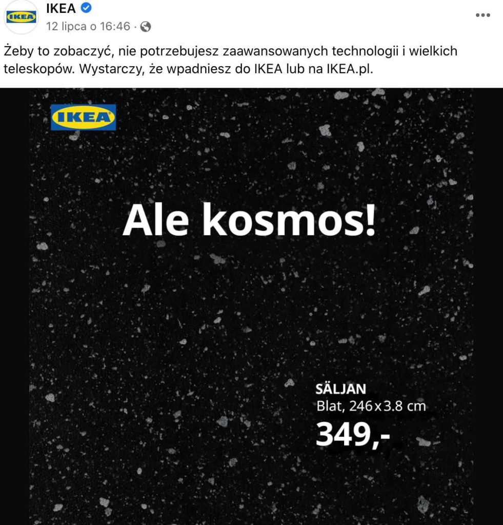 kampanie na Facebooku, Jak prowadzić kampanie na Facebooku, IKEA Polska