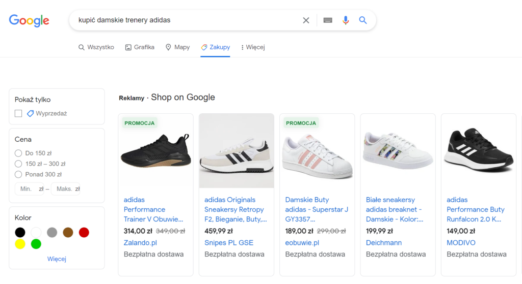 reklama google shopping, shopping google ads, reklama w google zakupy