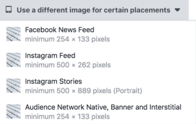 Advanced Facebook Ads Tips, different images for different placements