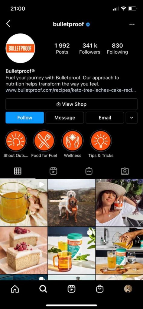 Why Your Leads Are Not Converting, Bulletproof coffee regularly shares customer photos on its Instagram account
