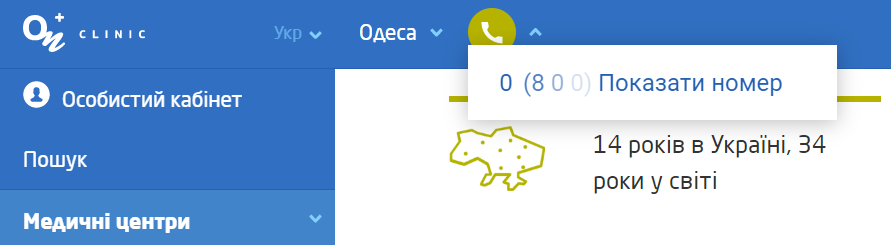 ОН Клінік, коллтрекінг, підмінний номер