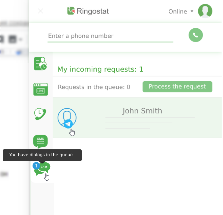 Ringostat Messenger, message in queue 