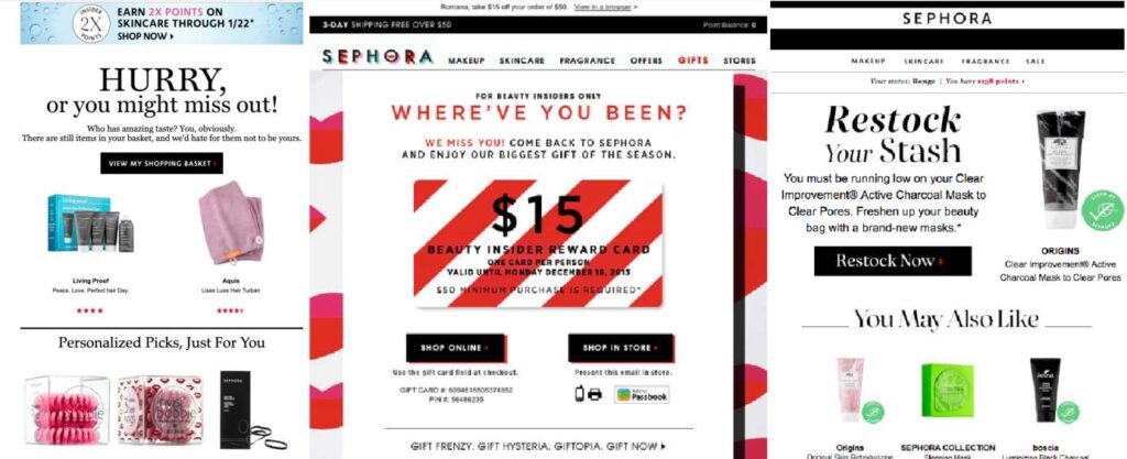 Personalized Email Campaign, sephora