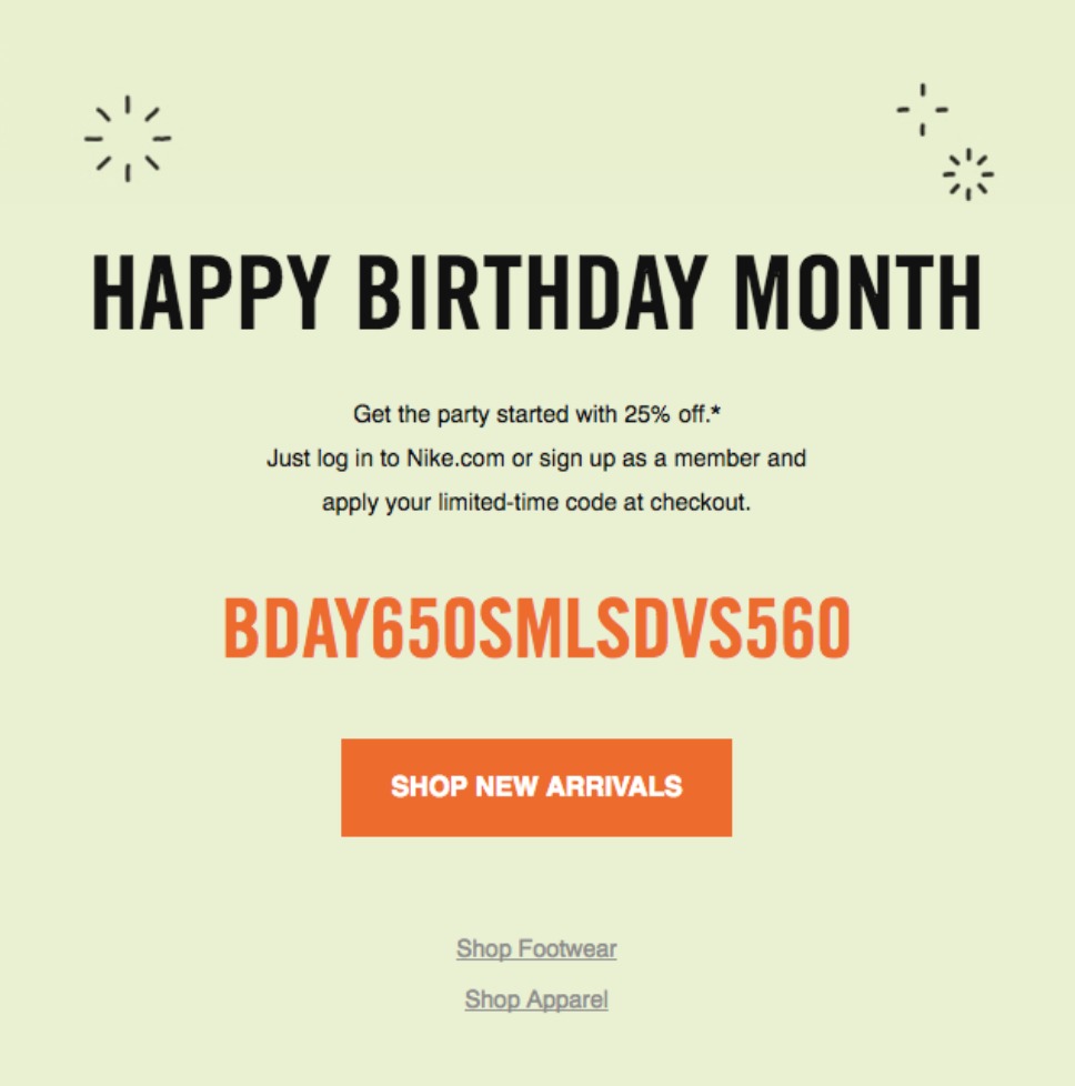 Nike birthday month discount best sale