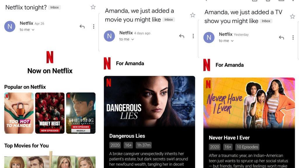 Personalized Email Campaign, Netflix