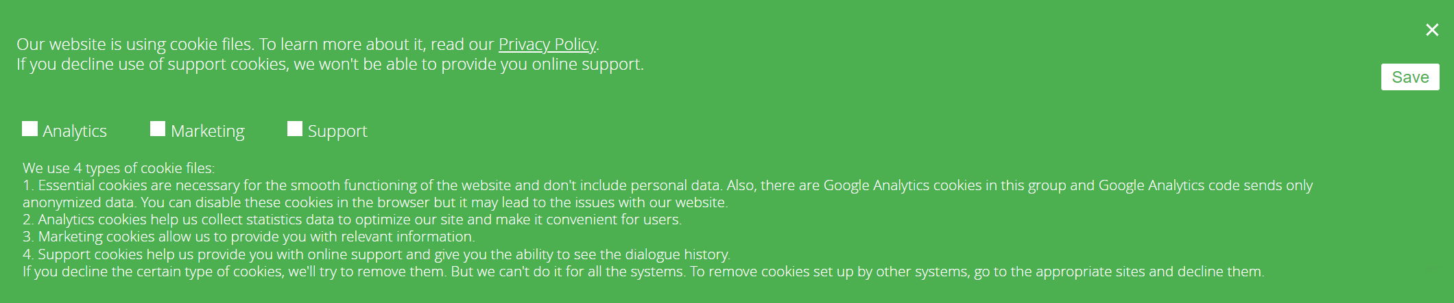 updates, manage cookies files 