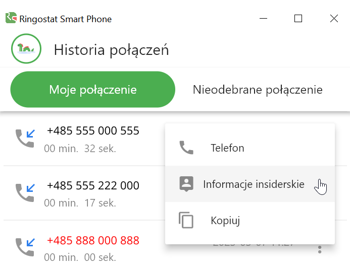 Ringostat Smart Phone, Historia komunikacji z klientem