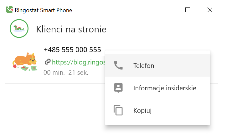 Ringostat Smart Phone, klienci na stronie