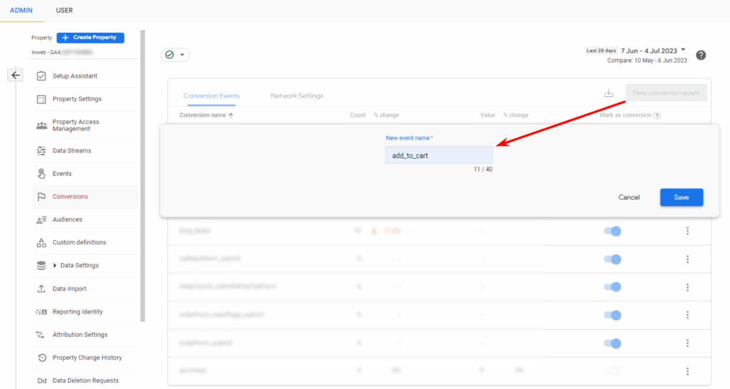 Google Analytics 4, нова подія-конверсія