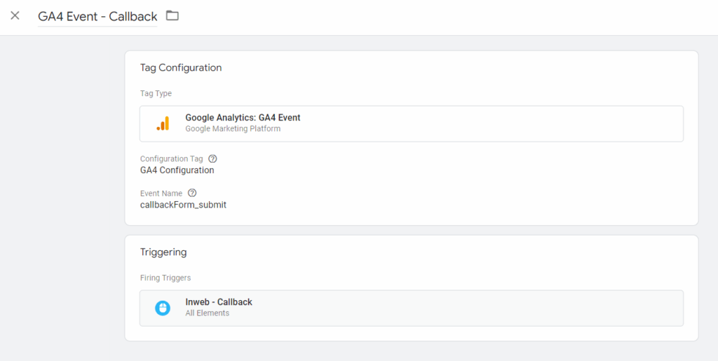 Відстеження подій за допомогою Google Tag Manager, Google Analytics 4