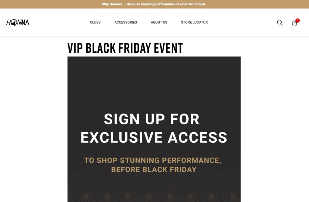 black friday ideas, VIP propositions