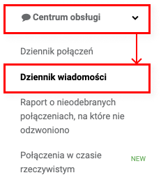 źródło reklam w wiadomościach, raport Centrum obsługi → Dziennik wiadomości