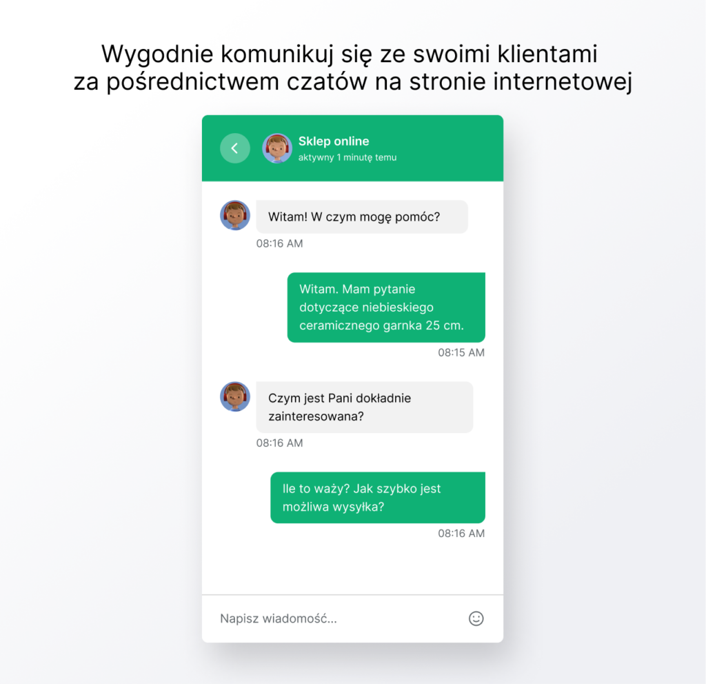 Czaty dla stron internetowych Ringostat, widget z kanałami komunikacji Ringostat