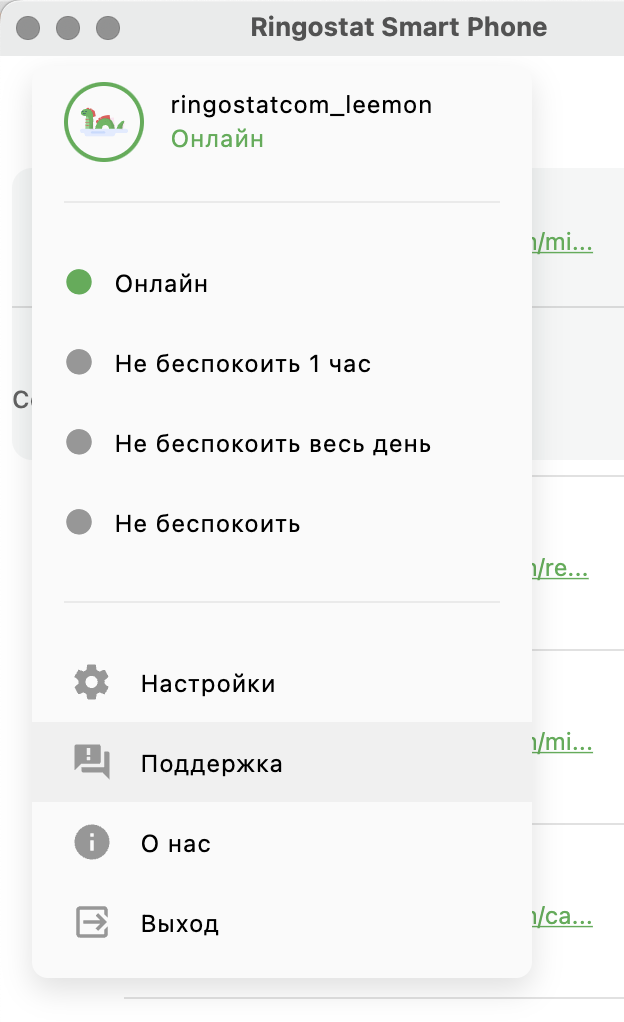 Ringostat Smart Phone, настройка доступности