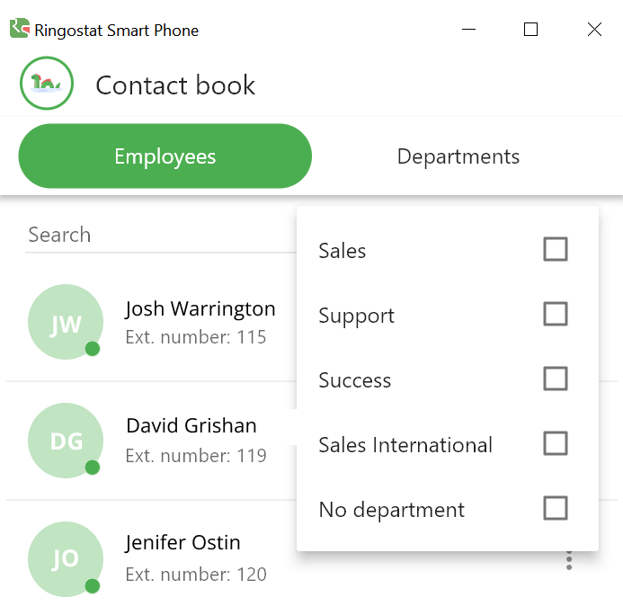 Ringostat Smart Phone, call transfer to departments