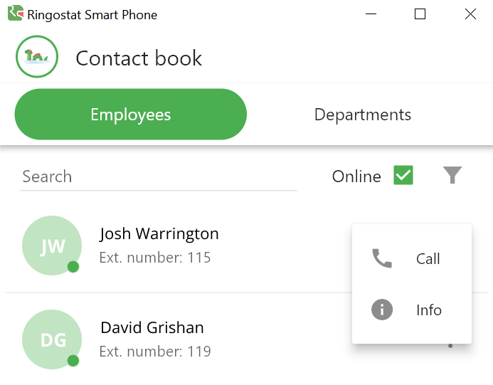 Ringostat Smart Phone, contact information