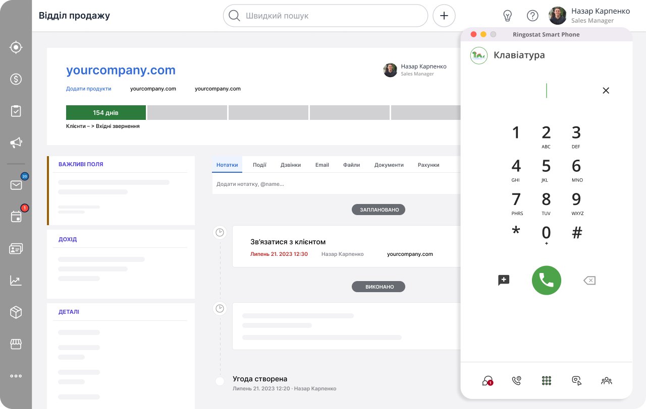 холодні дзвінки, інтеграція телефонії з CRM