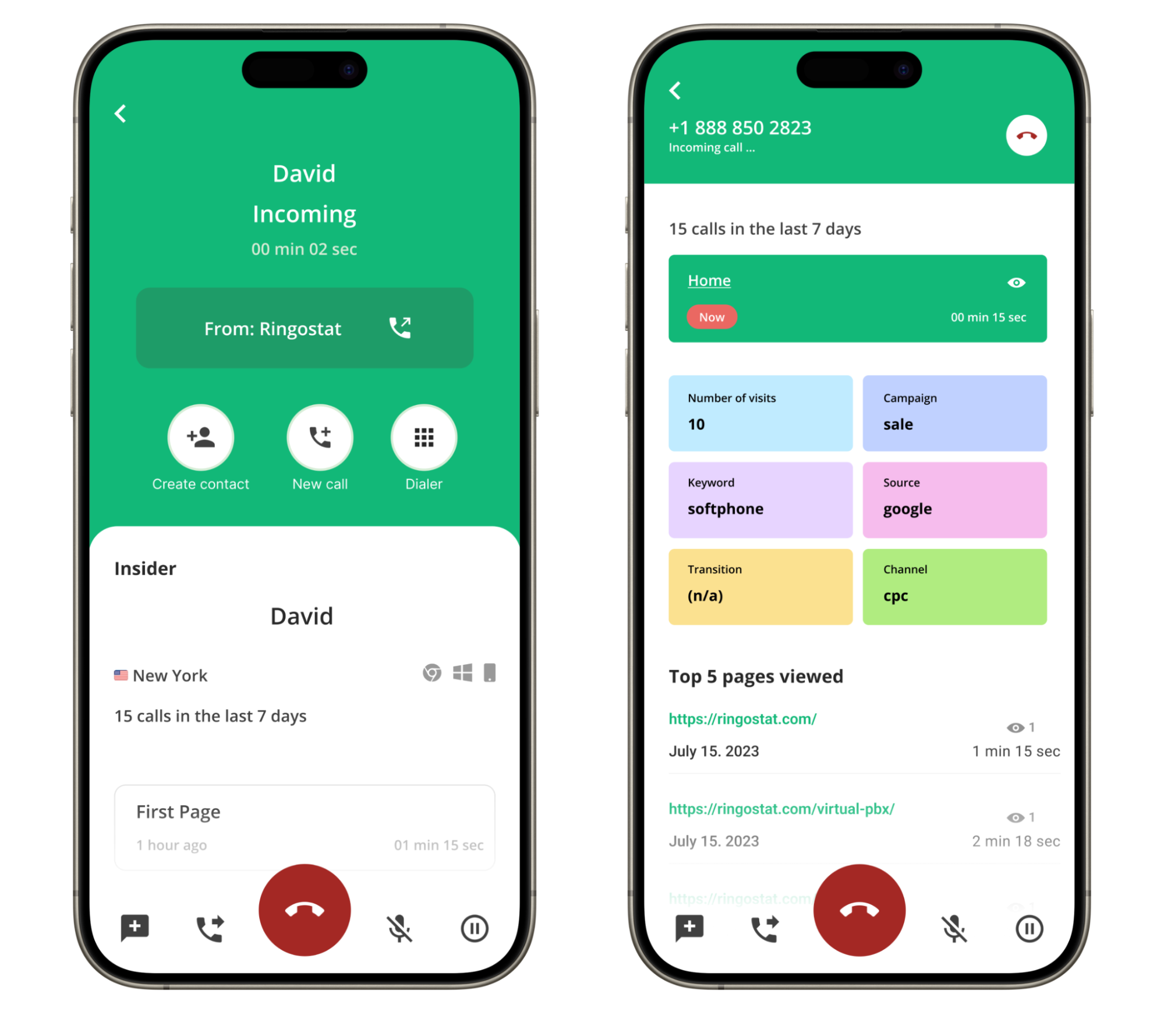 Missed Calls, the Ringostat application