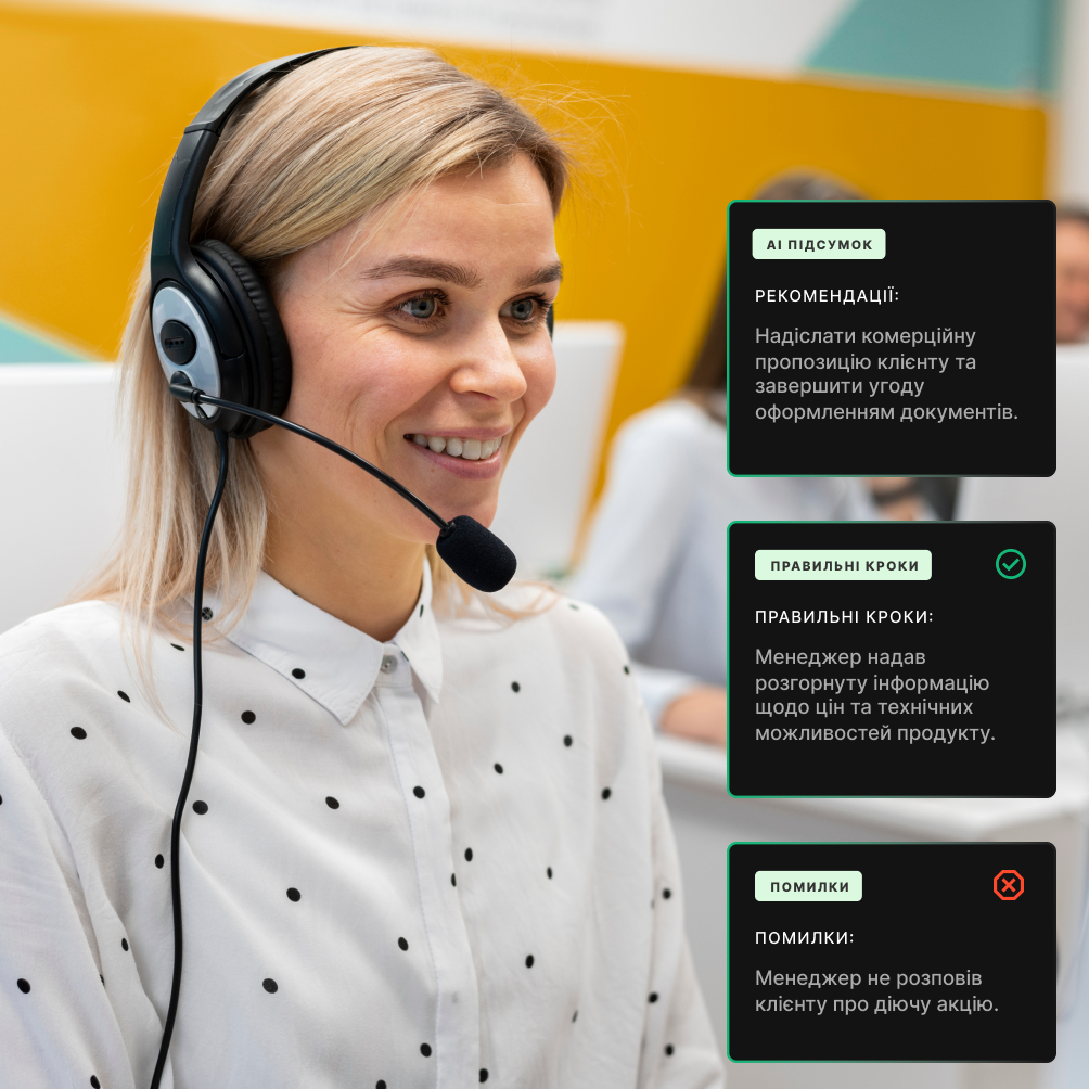 VoIP, аналіз розмов штучним інтелектом, звіт AI, Ringostat AI