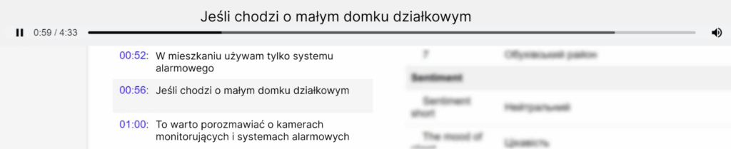 Wykorzystanie sztucznej inteligencji w telefonii biznesowej, Przykład rozszyfrowania rozmowy SHERIFF