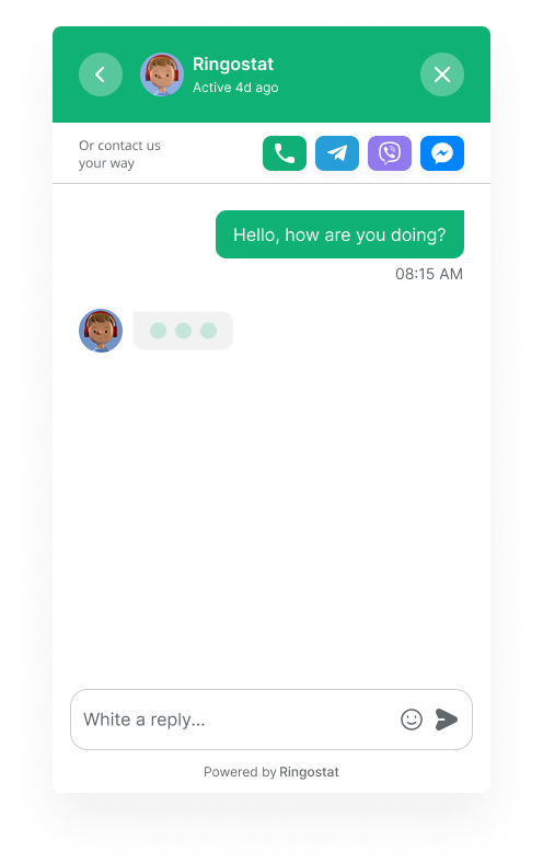 Website chat widget, Ringostat multiwidget, Ringostat Chat