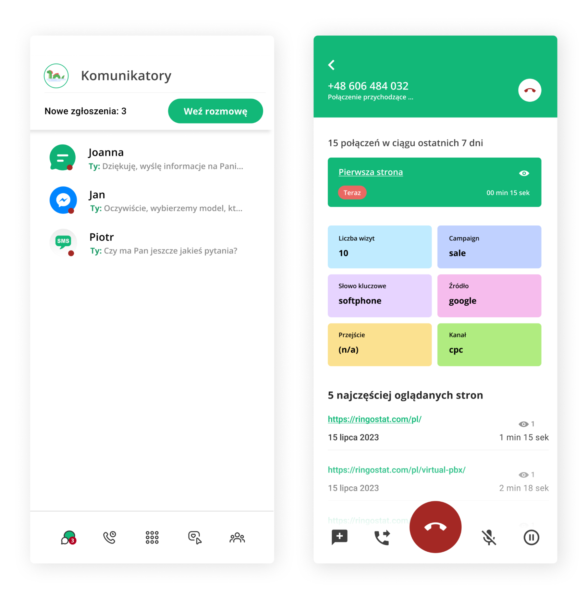 Ringostat Chat, zgłoszenia od klientów, komunikacja wielokanałowa na stronie internetowej, Ringostat Smart Phone, aplikacja Ringostat