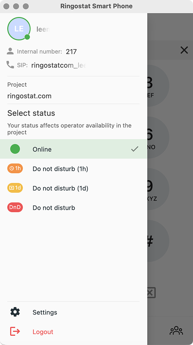 Ringostat Smart Phone, оновлення додатка, статуси співробітників