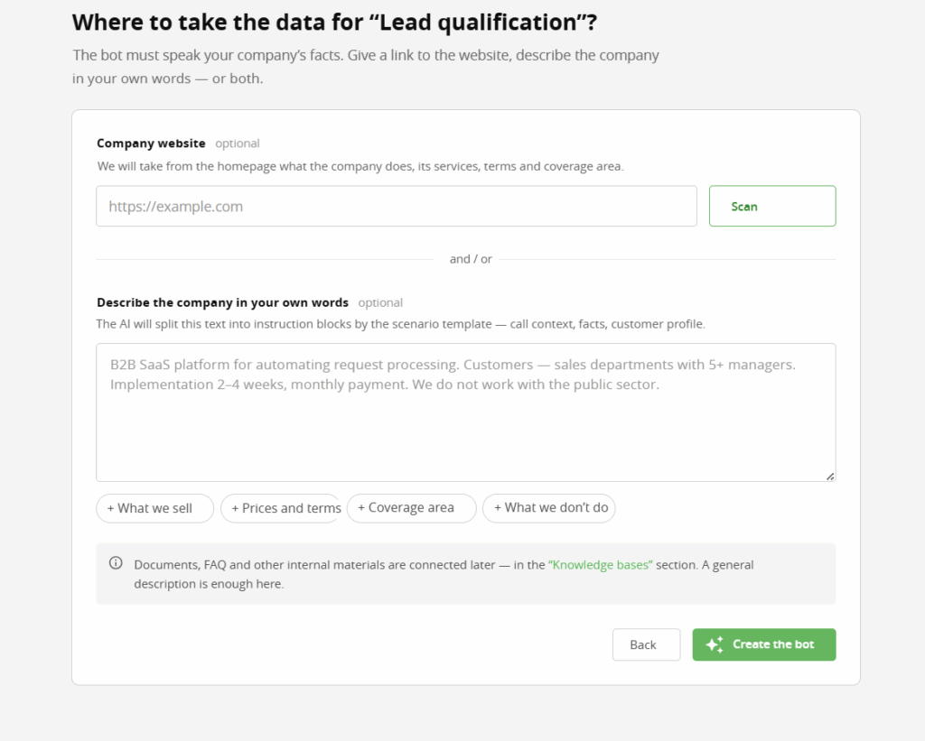 	Lead qualification