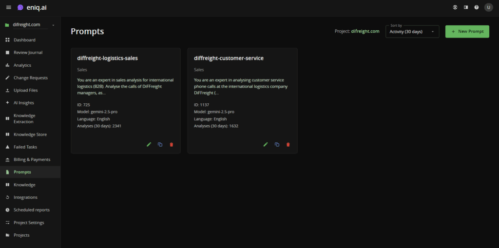 Prompts_EN Call analysis checklists