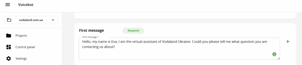 Agent introduction in the dashboard
