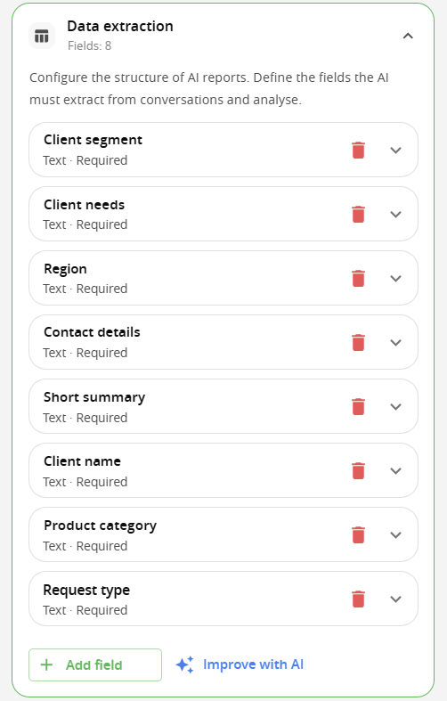 Data transfer to CRM after a call